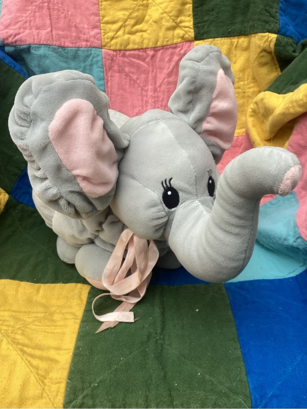Elephant Hug A Plush Quilted Stuffed Animal Commonwealth Toy New with Tags